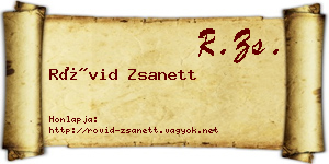 Rövid Zsanett névjegykártya